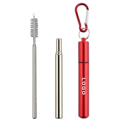 Portable 304 Stainless Steel Retractable Straw