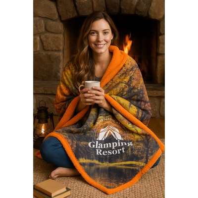 Bordeaux Luxe Sherpa Colorfusion Blanket XL