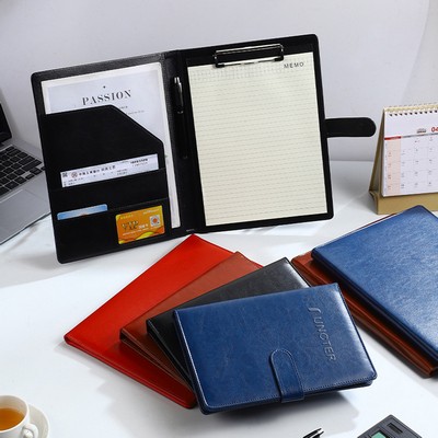 Faux Leather Portfolio Folder Binder A4 Letter Size Notepad