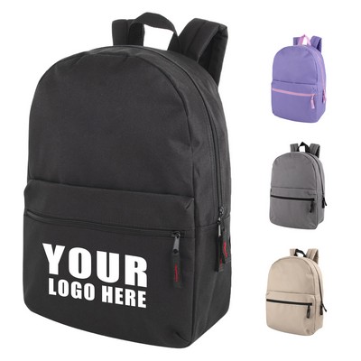 Waterproof Oxford Backpack With Front Zipper Pocket