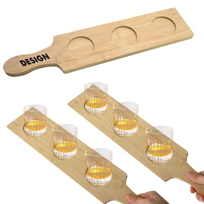 Natural Wooden Flight Paddle Wine Tray