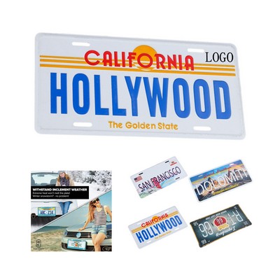 Vintage Metal License Plate Sign