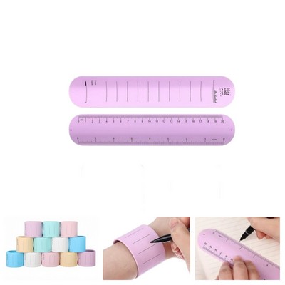 Silicone Erasable Memo Wristband Slap Bracelet w/Ruler