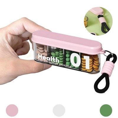 Travel Medications Container Mini Four Compartment Pill Box