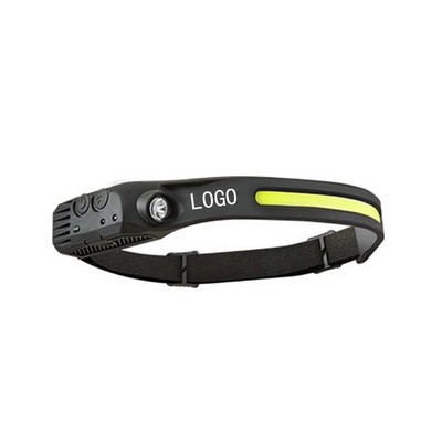 Rechargeable LED headlamp for adults, waterproof outdoor headlamp, 230° wide-angle lens, motion sens