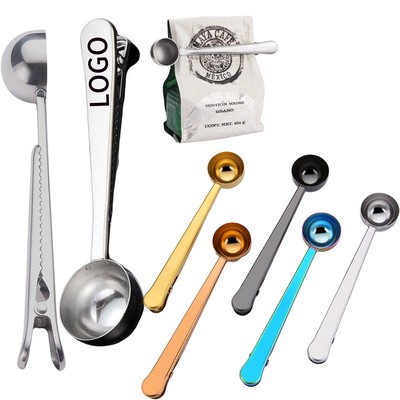 2-In-1 Stainless Steel Coffee Spoon With Clip