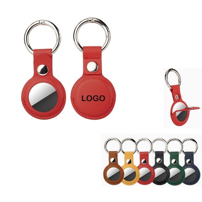PU Leather Airtag Holder for Air Tag Keychain for Luggage, Keys, Pets, Kids Bag