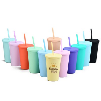 16OZ Frosted Straw Cup