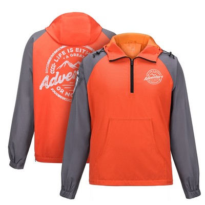 Custom Sublimated Quarter-Zip Hooded Jacket With Pocket