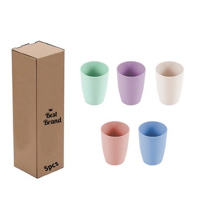 5-Piece Wheat Straw Cup Sets