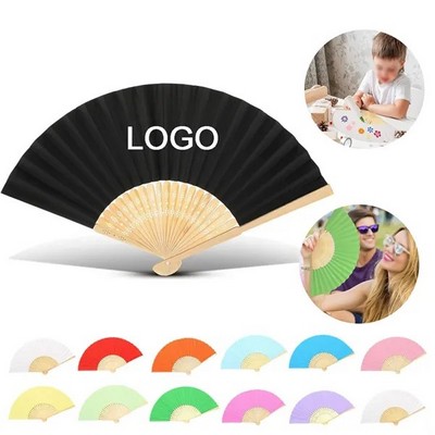 Full-color Folding Bamboo Paper Hand Fan