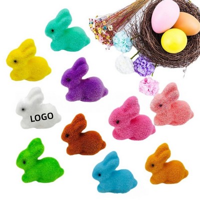 Easter Flocked Foam Colorful Bunnies
