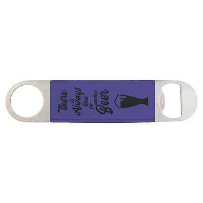 Purple Leatherette Bottle Opener - Laser Engraves to Black