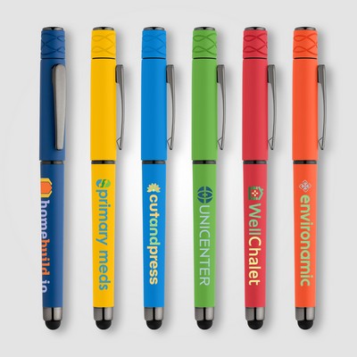 Tavi Recycled Plastic Fidget Spinner Stylus Gel Pen - Full-Color Inkjet