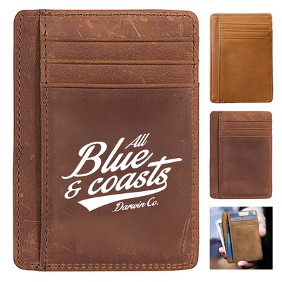 RFID Blocking Leather Slim Wallet