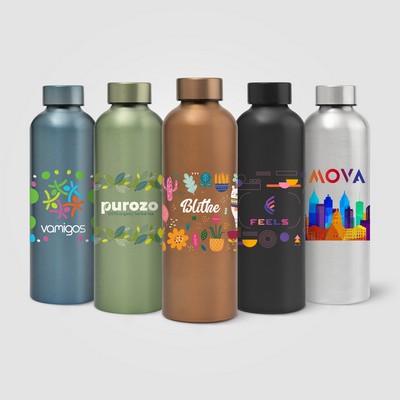 Astrid Recycled Stainless Steel Metallic Bottle - 24 oz. - Full-Color Inkjet