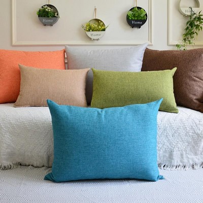 Plush Polyfill Lumbar Pillow W/ Pillowcase 22" x 14"