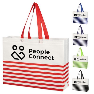 Non-Woven Stripe Tote Bag