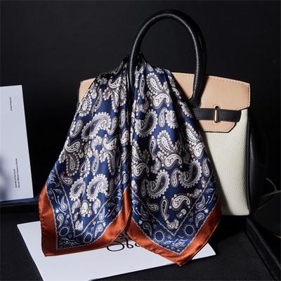 Custom 22" x 22" 100% Mulberry Silk Bandana Silk Satin Handbag Wrap