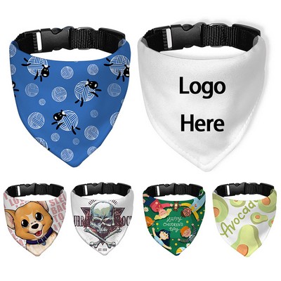 Adjustable Reversible Dog Bandana Collar With D-Ring