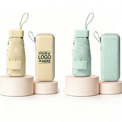 Card Holder Style Six-Fold Compact Folding Umbrella