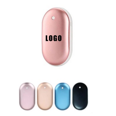 4" Rechargeable Plastic Hand Warmer Power Bank W/ Built In Battery
