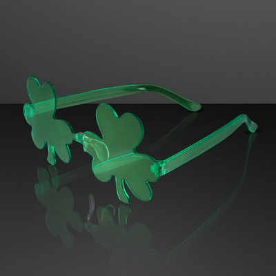 Shamrock Glasses Party Shades, NON-Light Up - BLANK