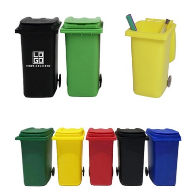 Mini Garbage Trash Pen Holder With Lid