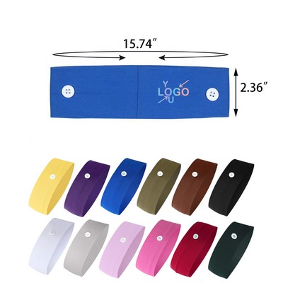 Cotton Button Headband Holder