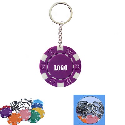 Poker Chips Golf Ball Marker With Keychain