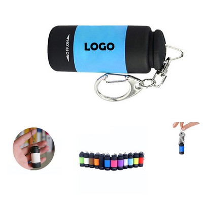 Mini Keychain Flashlight USB Torch Rechargeable