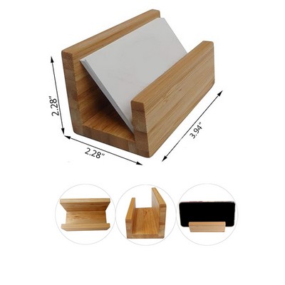 Wood Desktop Business Card Holder