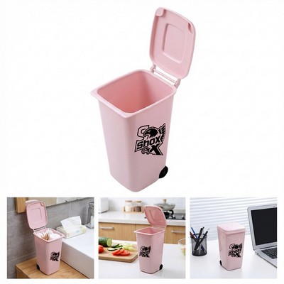 Portable Square Mini Desktop Garbage Trash Bin Pen Holder