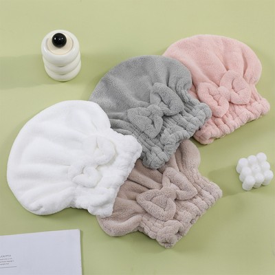 Fast Drying Hair Towels Head Wrap w/ Bow-Knot