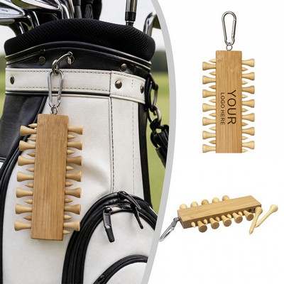 Bamboo Golf Tee Set with Carabiner