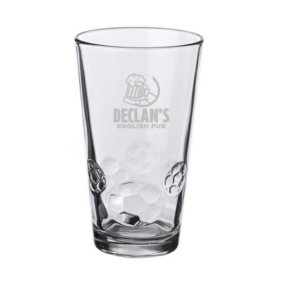 16 oz. Soccer Bottomed Pint Glass (Laser Engraved Imprint)