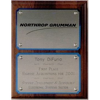 Standard Simulated Walnut Plaque w/ Sublimated & Engraved Imprint (8"x10")