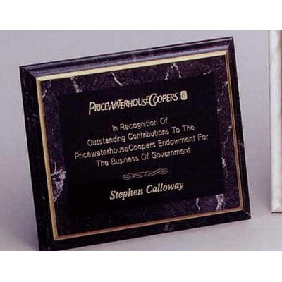 Black Marble Finish Gold Cove Plaque (12"x15")