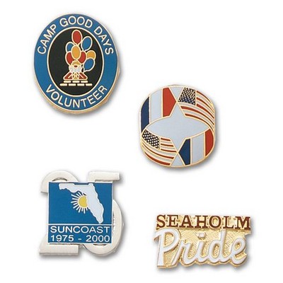 Economical CloisEpoxy Brass Lapel Pin (Up to 1 1/4")