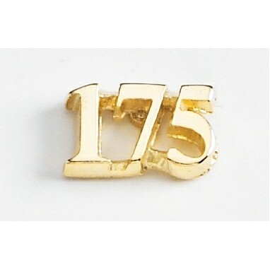 175 (numeral) Marken Design Cast Lapel Pin (Up to 5/8")