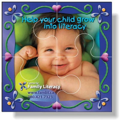 4-Piece Magnetic Puzzle (3.5"x3.5"), Digital Full Color, Vinyl Topcoat