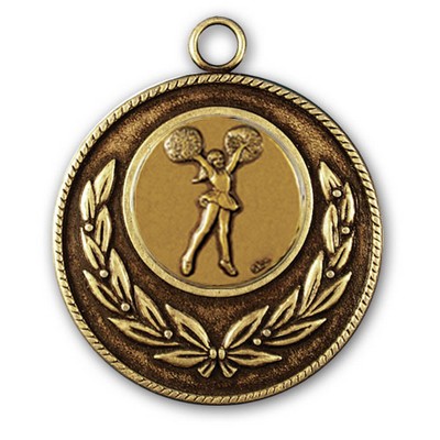 Stock Classic Wreath With Rope Edge 2" Medal- Cheerleading