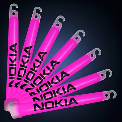 6" Premium Pink Glow Stick - PRINTED