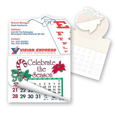 Eye Glasses Shape Calendar Pad Sticker W/ Tear Away Calendar