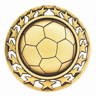 Star Border Soccer Medal