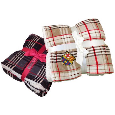 Lambswool Microsherpa Plaid Throw