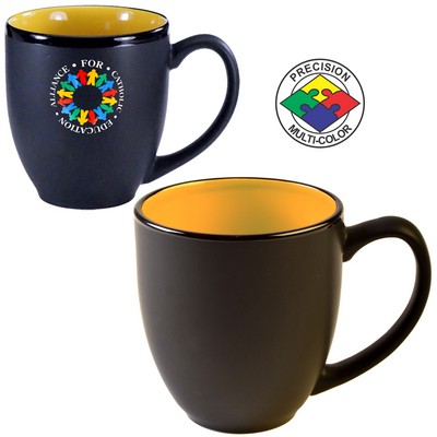 14.5 Oz. Black & Yellow HiLo Bistro Mug - Dishwasher Safe - Precision Spot Color