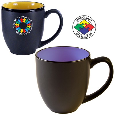 14.5 Oz. Black & Lavender HiLo Bistro Mug - Dishwasher Safe - Precision Spot Color