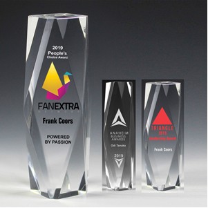 Screen Printed Flat Top Obelisk Award (2"x 8"x 2")