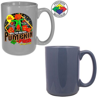 15 Oz. Steel Blue El Grande Mug - Dishwasher Safe - Precision Spot Color